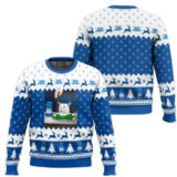 Hooktab Bud Light Cat Meme Ugly Christmas Sweater