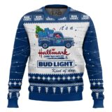 Hooktab Bud Light Hallmark Ugly Christmas Sweater