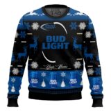 Hooktab Bud Light Lager - Custom Name Ugly Christmas Sweater