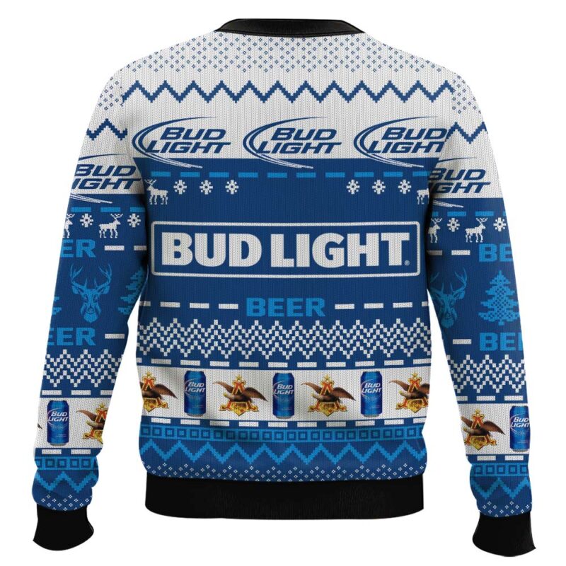 Hooktab Bud Light Lager Ugly Christmas Sweater Hooktab Bud Light Lager Ugly Christmas Sweater