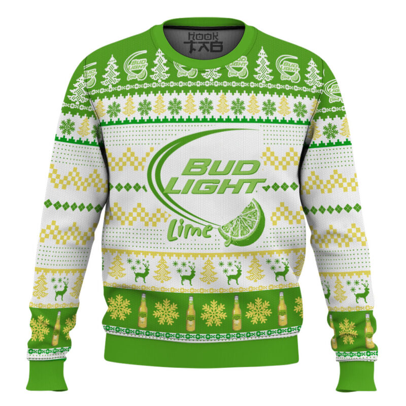 Hooktab Bud Light Lime Ugly Christmas Sweater