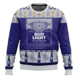 Hooktab Bud Light Platinum Ugly Christmas Sweater