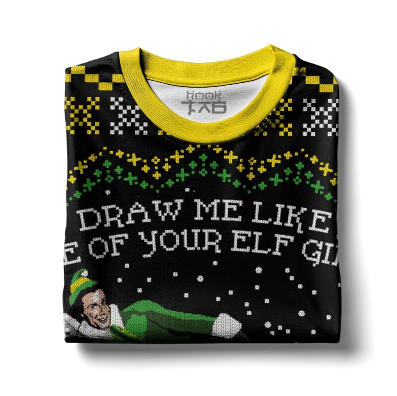 Hooktab Buddy Hobbs Draw Me Like One Of Your Elf Girls Ugly Christmas Sweater Hooktab Buddy Hobbs Draw Me Like One Of Your Elf Girls Ugly Christmas Sweater
