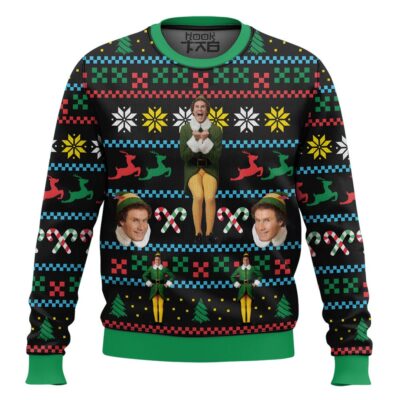 Hooktab Buddy Hobbs Elf Ugly Christmas Sweater