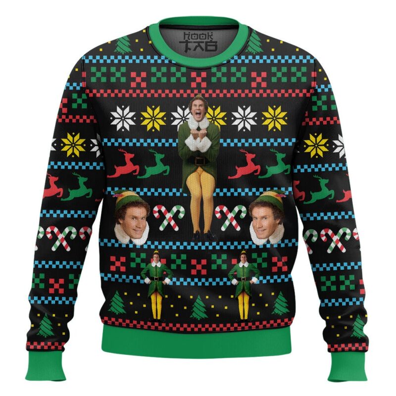 Hooktab Buddy Hobbs Elf Ugly Christmas Sweater