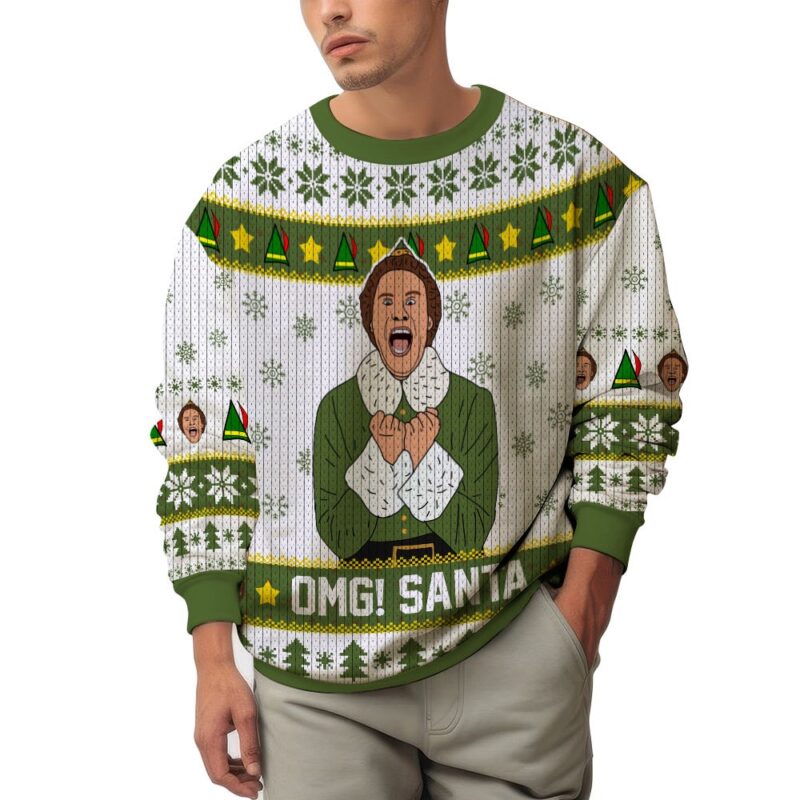 Hooktab Buddy OMG Santa Elf Ugly Christmas Sweater Hooktab Buddy OMG Santa Elf Ugly Christmas Sweater