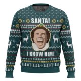 Hooktab Buddy Santa I Know Him Elf Ugly Christmas Sweater