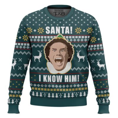 Hooktab Buddy Santa I Know Him Elf Ugly Christmas Sweater