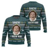 Hooktab Buddy Santa I Know Him Elf Ugly Christmas Sweater