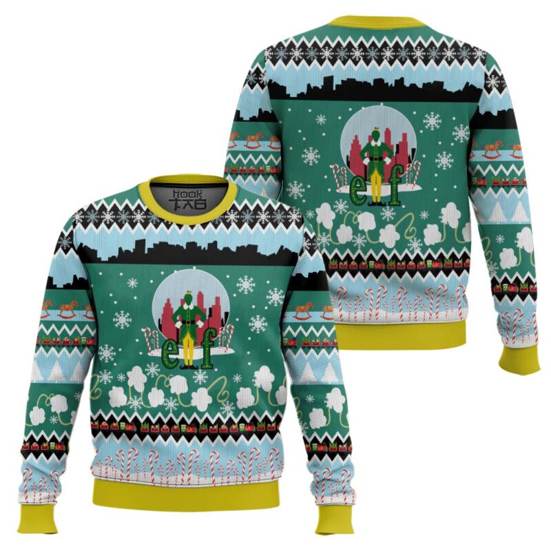 Hooktab Buddy The Elf Ugly Christmas Sweater Hooktab Buddy The Elf Ugly Christmas Sweater