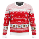 Hooktab Budweiser American Beer Ugly Christmas Sweater
