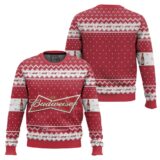 Hooktab Budweiser American Lager Ugly Christmas Sweater