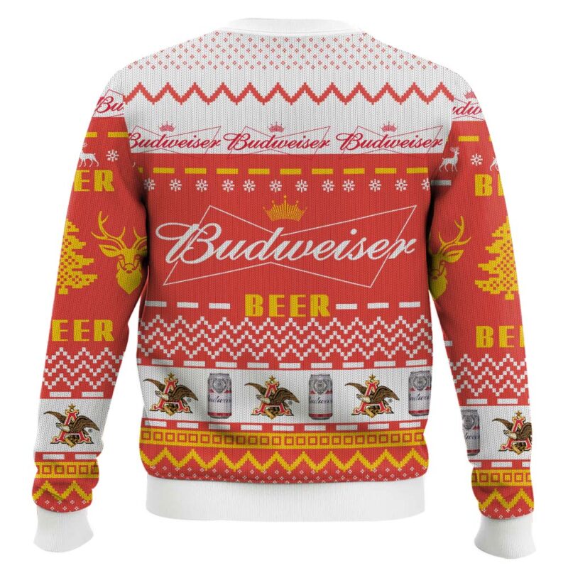 Hooktab Budweiser Beer Ugly Christmas Sweater Hooktab Budweiser Beer Ugly Christmas Sweater