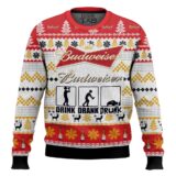 Hooktab Budweiser Drink Drank Drunk Ugly Christmas Sweater
