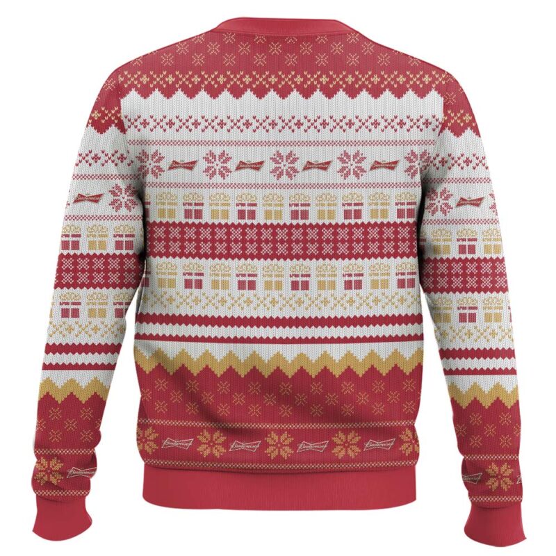 Hooktab Budweiser Is Coming Ugly Christmas Sweater Hooktab Budweiser Is Coming Ugly Christmas Sweater
