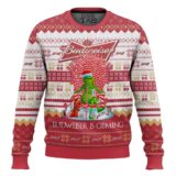 Hooktab Budweiser Is Coming Ugly Christmas Sweater