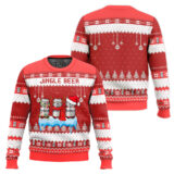 Hooktab Budweiser Jingle Beer Ugly Christmas Sweater
