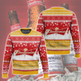 Hooktab Budweiser Lager Beer Ugly Christmas Sweater
