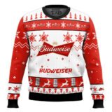 Hooktab Budweiser Lager Ugly Christmas Sweater