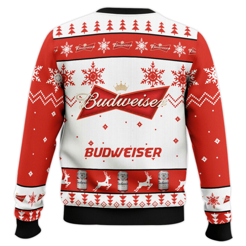 Hooktab Budweiser Lager Ugly Christmas Sweater Hooktab Budweiser Lager Ugly Christmas Sweater