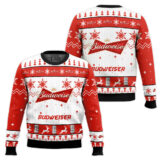 Hooktab Budweiser Lager Ugly Christmas Sweater