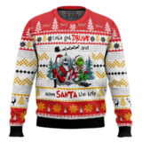 Hooktab Budweiser Let's Get Drunk And Save Santa The Trip Ugly Christmas Sweater