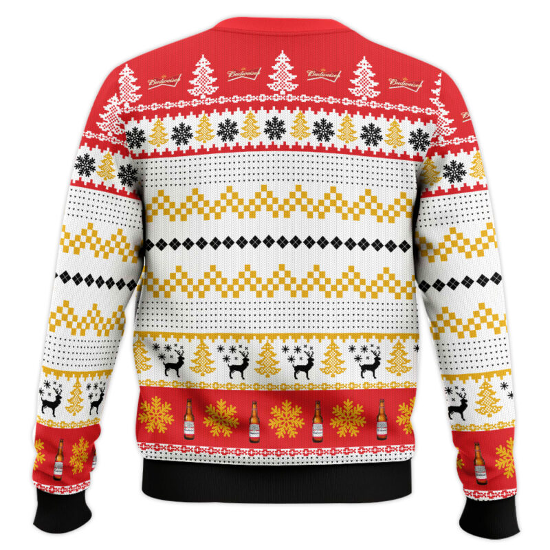 Hooktab Budweiser Let's Get Drunk And Save Santa The Trip Ugly Christmas Sweater Hooktab Budweiser Let's Get Drunk And Save Santa The Trip Ugly Christmas Sweater