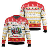 Hooktab Budweiser Let's Get Drunk And Save Santa The Trip Ugly Christmas Sweater