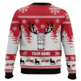 Hooktab Budweiser Reindeer - Custom Name Ugly Christmas Sweater