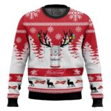 Hooktab Budweiser Reindeer - Custom Name Ugly Christmas Sweater