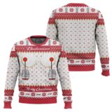 Hooktab Budweiser Titties Funny Ugly Christmas Sweater