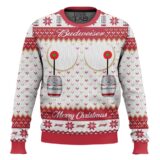 Hooktab Budweiser Titties Funny Ugly Christmas Sweater