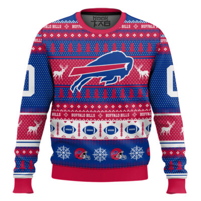 Hooktab Buffalo Bills - Custom Name And Number Ugly Sweater