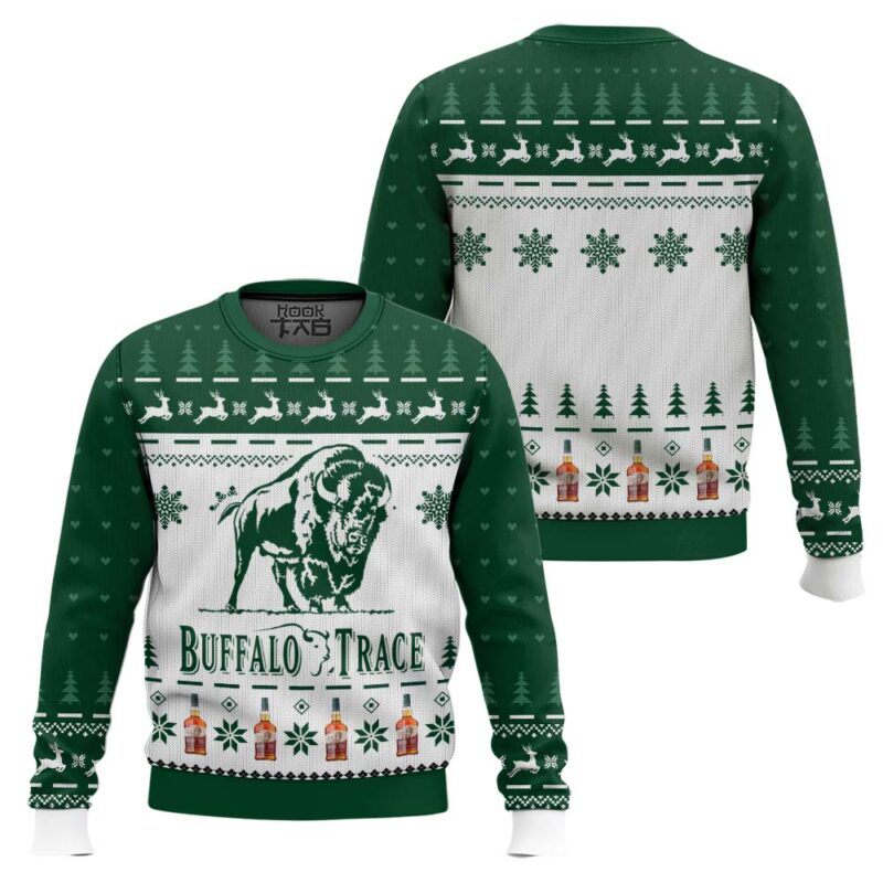 Hooktab Buffalo Trace American Bourbon Ugly Christmas Sweater Hooktab Buffalo Trace American Bourbon Ugly Christmas Sweater
