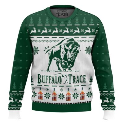 Hooktab Buffalo Trace American Bourbon Ugly Christmas Sweater