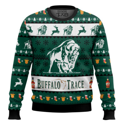 Hooktab Buffalo Trace Bourbon Ugly Christmas Sweater