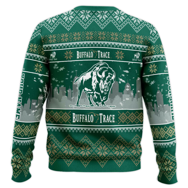 Hooktab Buffalo Trace Bourbon Whiskey. - Custom Name Ugly Christmas Sweater Hooktab Buffalo Trace Bourbon Whiskey. - Custom Name Ugly Christmas Sweater
