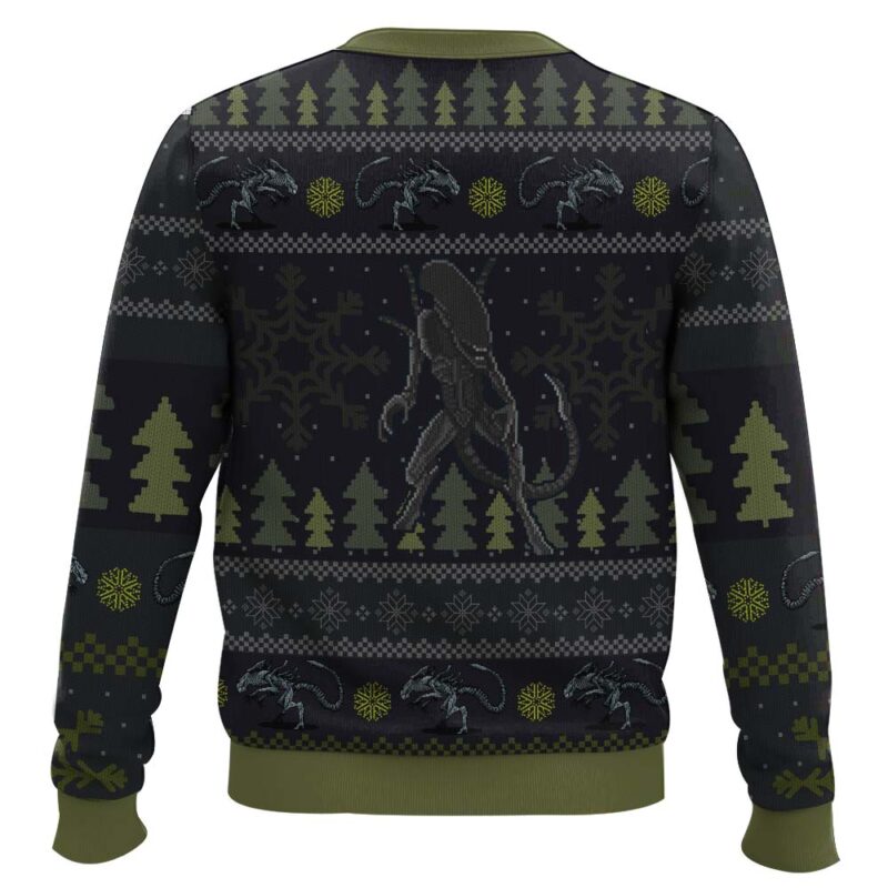 Hooktab Bug Hunt Xenomorph Ugly Christmas Sweater Hooktab Bug Hunt Xenomorph Ugly Christmas Sweater