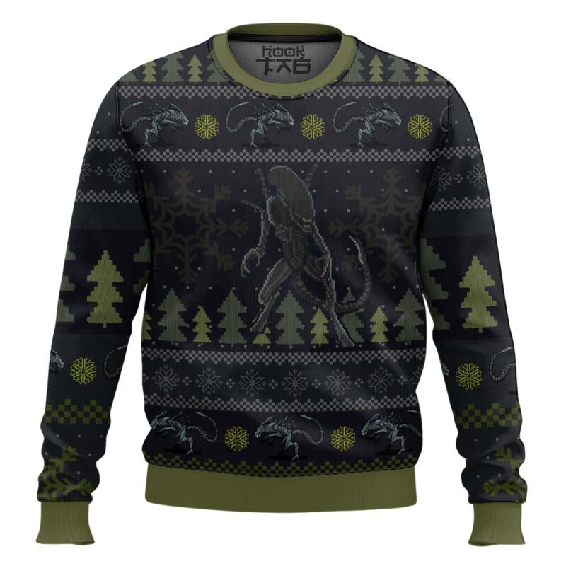 Hooktab Bug Hunt Xenomorph Ugly Christmas Sweater