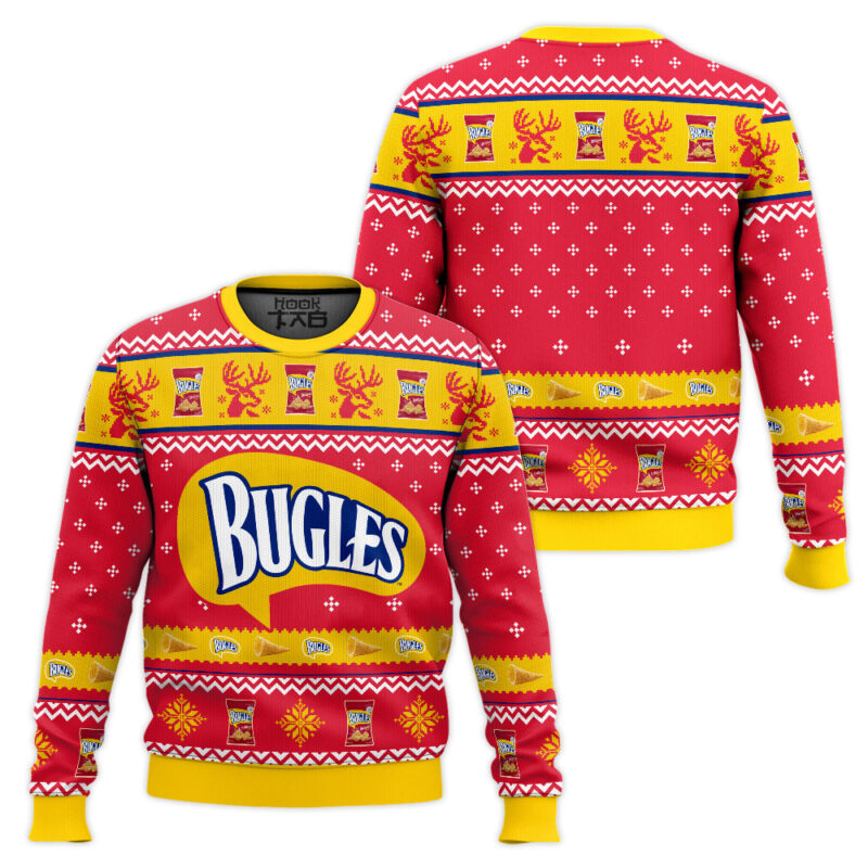 Hooktab Bugles Ugly Christmas Sweater Hooktab Bugles Ugly Christmas Sweater