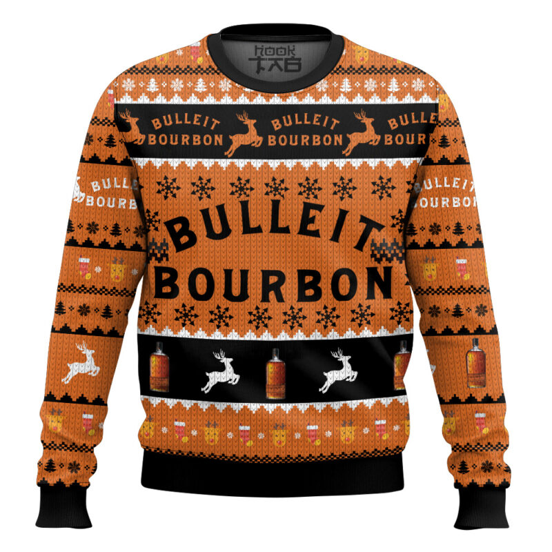 Hooktab Bulleit Bourbon Reindeer Ugly Christmas Sweater