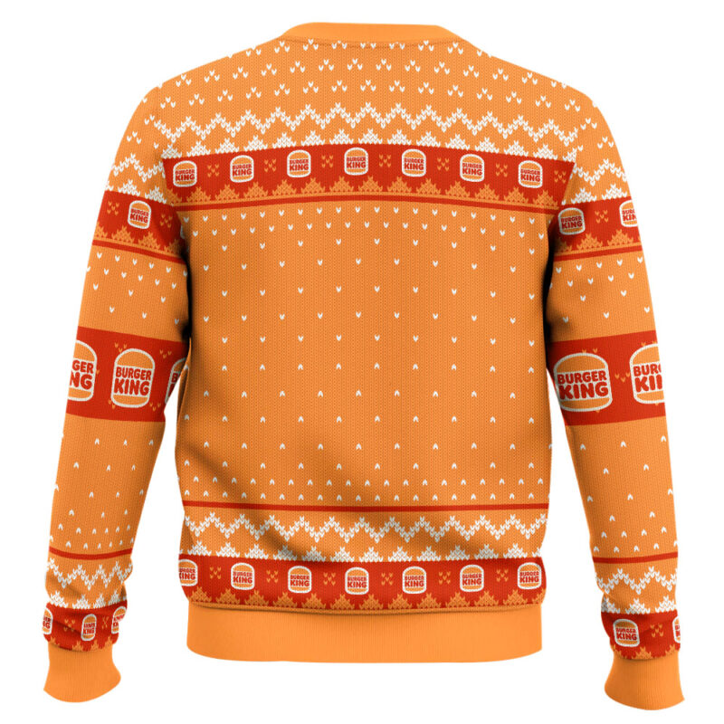Hooktab Burger King Fast Food Ugly Christmas Sweater Hooktab Burger King Fast Food Ugly Christmas Sweater