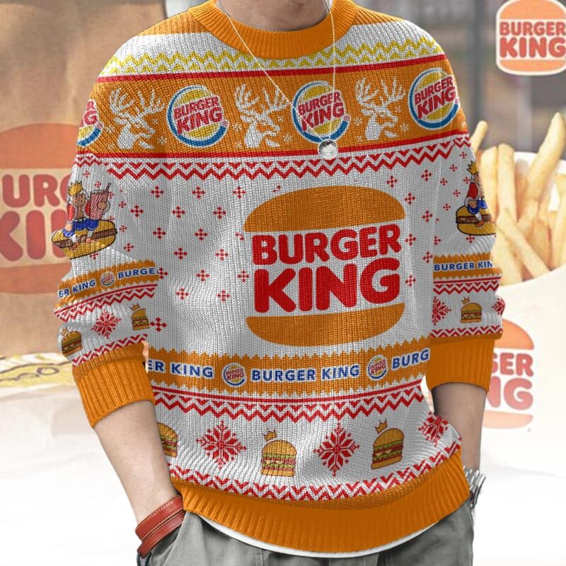 Hooktab Burger King Ugly Christmas Sweater Hooktab Burger King Ugly Christmas Sweater