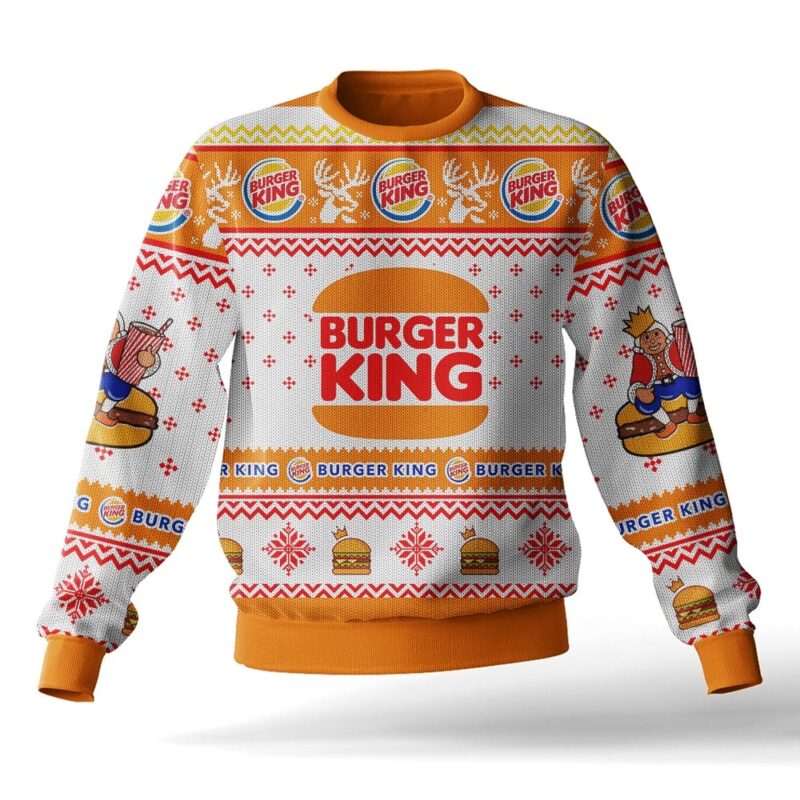 Hooktab Burger King Ugly Christmas Sweater Hooktab Burger King Ugly Christmas Sweater