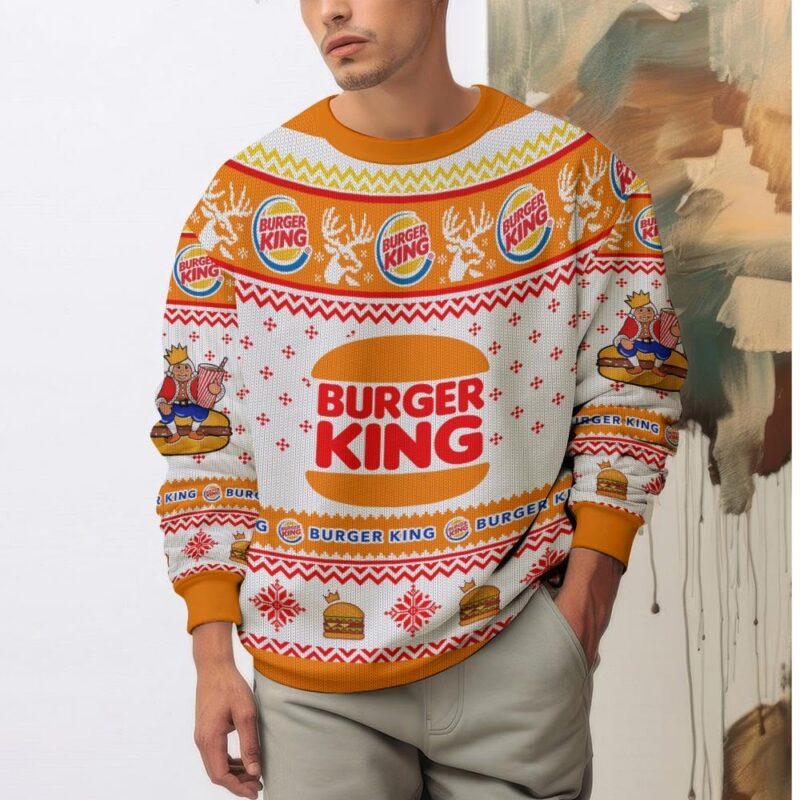 Hooktab Burger King Ugly Christmas Sweater Hooktab Burger King Ugly Christmas Sweater