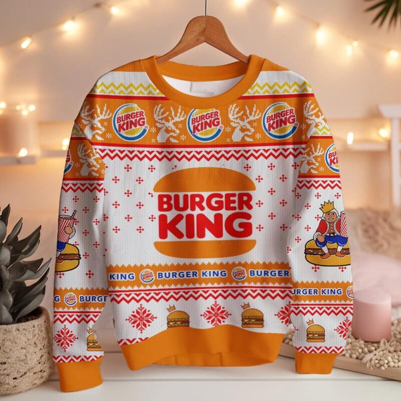 Hooktab Burger King Ugly Christmas Sweater Hooktab Burger King Ugly Christmas Sweater