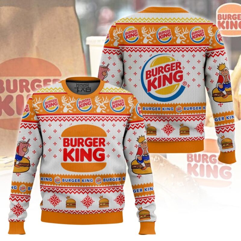 Hooktab Burger King Ugly Christmas Sweater Hooktab Burger King Ugly Christmas Sweater