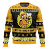 Hooktab Burning This Is Fine Meme Ugly Christmas Sweater