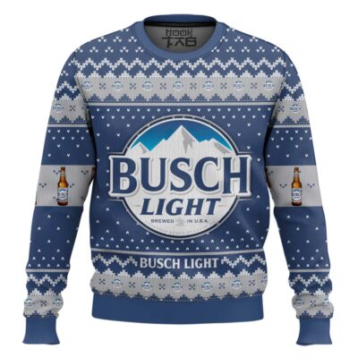 Hooktab Busch Light American Beer Ugly Christmas Sweater