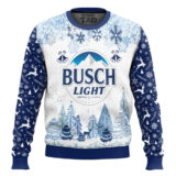 Hooktab Busch Light American Lager Ugly Christmas Sweater